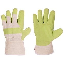 120 Paar KLH Handschuhe aus Kunstleder in Grün, Schutzklasse CAT 2 für optimalen Grip und Komfort
