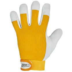120 Paar KHANPUR GOODJOB® Handschuhe aus Nappa-Leder und Baumwolle, gelb, CAT 2
