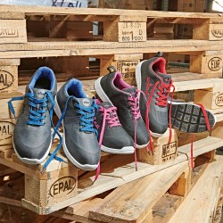 1 Paar WICA Halbschuhe S1P SRA aus grauem und blauem Material