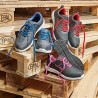 1 Paar Pollino Halbschuhe WICA® Sicherheitsklasse EN ISO 20345 S1P SRA dunkelgrau/rot