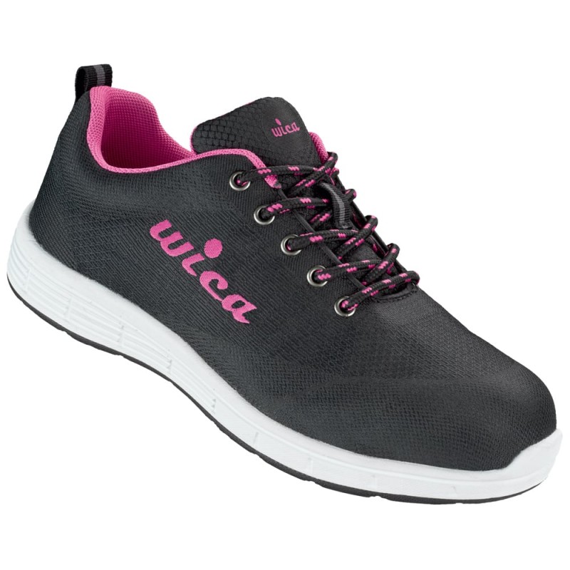 1 Paar WICA Halbschuhe EN ISO 20345 S1P SRA Schwarz/Pink