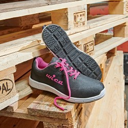 1 Paar WICA Halbschuhe EN ISO 20345 S1P SRA Schwarz/Pink