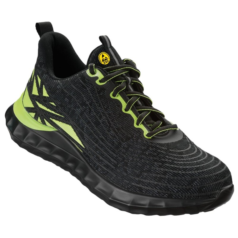 1 Paar WICA® Halbschuhe EN ISO 20345 S1 PS FO SR ESD Schwarz/Grün