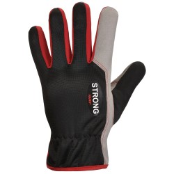 120 Paar VIGAN STRONGHAND® Handschuhe aus synthetischem Leder und Polyester in Schwarz-Rot/Grau, CAT 2