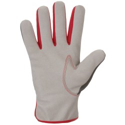 120 Paar VIGAN STRONGHAND® Handschuhe aus synthetischem Leder und Polyester in Schwarz-Rot/Grau, CAT 2
