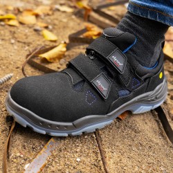1 Paar Elten Elysee Sandalen aus Schwarz-Blauem Material EN ISO 20345:2011 S1P ESD SRC
