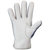 120 Paar DAVAO STRONGHAND® Handschuhe aus Schafsleder und Polyester, blau/silber-grau/natur, CAT 2