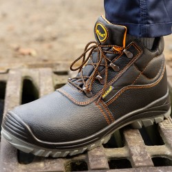1 Paar WICA Schnürstiefel EN ISO 20345 S3 SRC aus schwarzem Leder