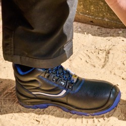 1 Paar CRAFTLAND Schnürstiefel EN ISO 20345 S3 FO SR ESD aus schwarzem/blauem Material