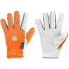 60 Paar GROEDEN ELYSEE® Handschuhe aus Schafsleder und Polyester in Hi-Vis Orange/Silber-Grau, CAT 2