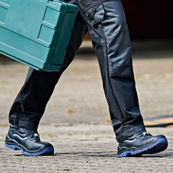 1 Paar CRAFTLAND Schnürstiefel EN ISO 20345 S3 FO SR ESD aus schwarzem/blauem Material