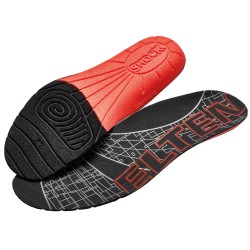 1 Paar CRAFTLAND Schnürstiefel aus Leder in Schwarz/Rot, EN ISO 20345:2011 S3 SRC zertifiziert