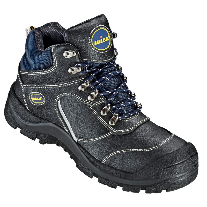 1 Paar WICA Schnürstiefel EN ISO 20345 S3 Schwarz/Blau, robust und sicher für den professionellen Einsatz