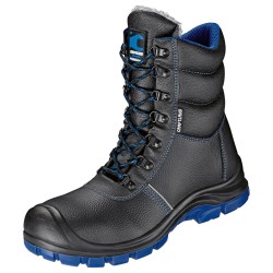 1 Paar CRAFTLAND Winterschnürstiefel aus schwarzem und blauen Leder, EN ISO 20345 S3 SRC, ideal für den Winter