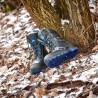 1 Paar CRAFTLAND Winterschnürstiefel aus schwarzem und blauen Leder, EN ISO 20345 S3 SRC, ideal für den Winter