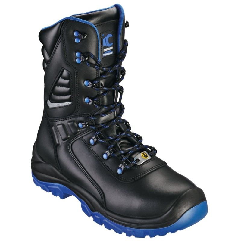 1 Paar CRAFTLAND Schnürstiefel EN ISO 20345 S3S FO SR ESD aus Schwarz/Blauem Material
