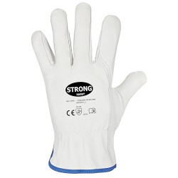 60 Paar Silverstone Stronghand Handschuhe aus Rind-Nappa-Leder in Natur, CAT 2 zertifiziert für hohe
