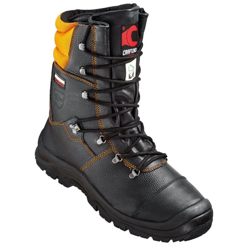 1 Paar Craftland Forst-Schnürstiefel aus robuster Robinie, schwarz, EN ISO 17249 S3, CI, FO, WR, CR, HRO, SRA