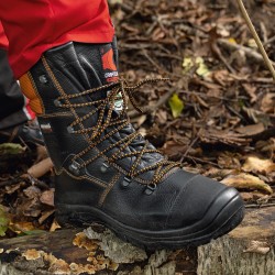 1 Paar Craftland Forst-Schnürstiefel aus robuster Robinie, schwarz, EN ISO 17249 S3, CI, FO, WR, CR, HRO, SRA