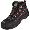 1 Paar ELYSEE Schnürstiefel EN ISO 20345 S3 HRO SR FO aus Schwarz/Rotem Leder