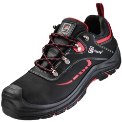 1 Paar Elysee Halbschuhe S3 HRO SR FO aus schwarzem und rotem Material