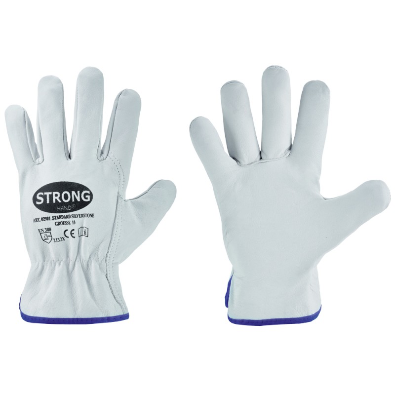 60 Paar Stronghand Büffelleder Handschuhe, Natur, Kategorie 2