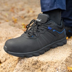 1 Paar VEZZO Halbschuhe aus WICA® in Schwarz/Blau, EN ISO 20345:2011 S3 SRC zertifiziert