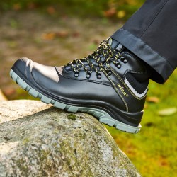 1 Paar RIVELLO Schnürstiefel EN ISO 20345 S3 SRC aus schwarzem und gelbem WICA®-Material