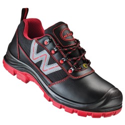 1 Paar Belluno Halbschuhe S3 FO SR ESD aus WICA® in Schwarz/Rot, Grösse 38