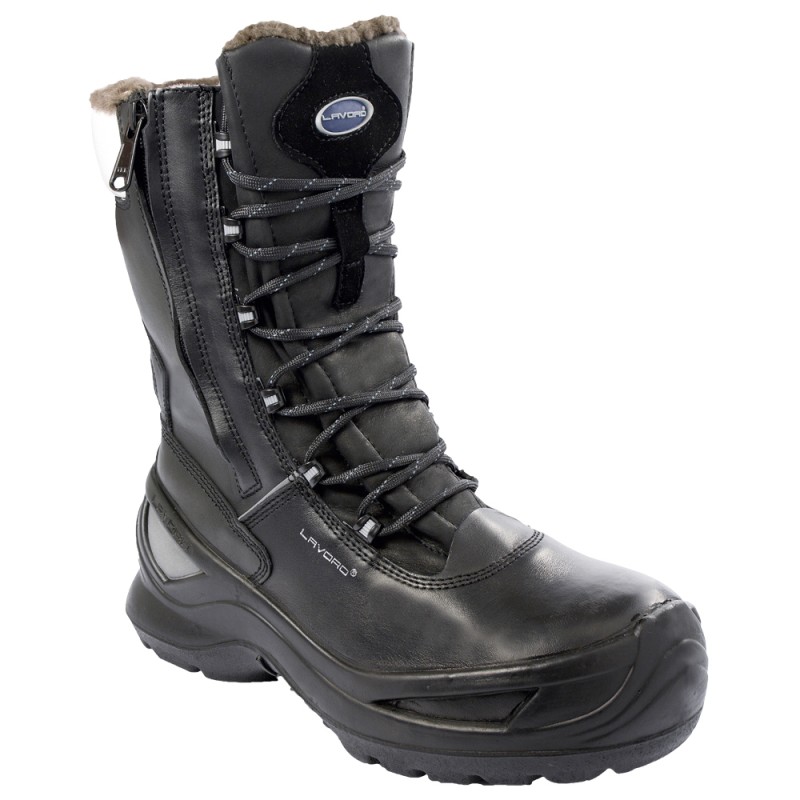 1 Paar LAVORO Winterschnürstiefel EN ISO 20345:2011 S3 CI SRC, schwarz, robust und sicher für den Winter