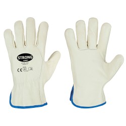 60 Paar AVUS STRONGHAND® Handschuhe aus Rind-Nappa-Leder in Grün/Beige, Schutzklasse CAT 2