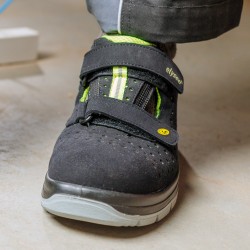 1 Paar Elysee ESD-Sandalen aus Schwarz-Gelb mit EN ISO 20345:2011 S1P SRC Sicherheitsstandard