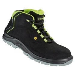 1 Paar ELYSEE Schnürstiefel aus Leder, schwarz-gelb, EN ISO 20345:2011 S3 ESD SRC zertifiziert