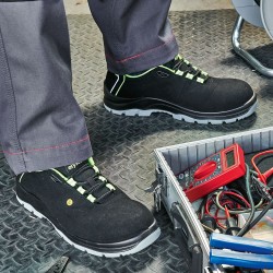 1 Paar ELYSEE Schnürstiefel aus Leder, schwarz-gelb, EN ISO 20345:2011 S3 ESD SRC zertifiziert