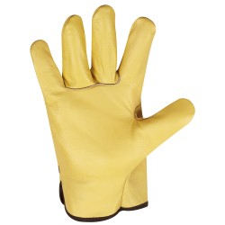 60 Paar Offizierhandschuhe aus Rind-Nappa-Leder in Gelb, Schutzklasse CAT I