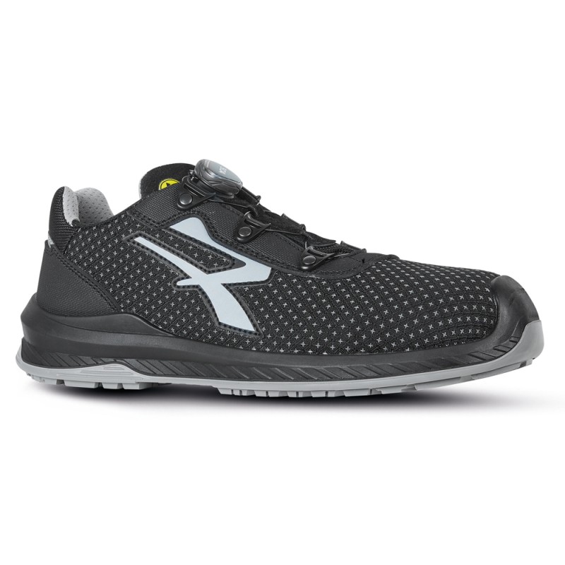 1 Paar U-POWER Halbschuhe S3 CI SRC ESD aus schwarzem Leder