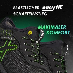 1 Paar JUPITER S3 Halbschuhe Levity-X Schwarz/Grün EN ISO 20345 S3 SRC ESD