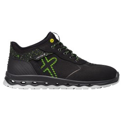 1 Paar Levity-X Halbschuhe S3 ESD Schwarz/Grün EN ISO 20345 SRC