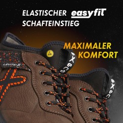 1 Paar Levity-X Halbschuhe S3 ESD braun/orange EN ISO 20345 SRC