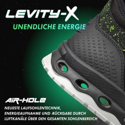 1 Paar Levity-X Halbschuhe EN ISO 20345 S3 SRC ESD Schwarz/Grün