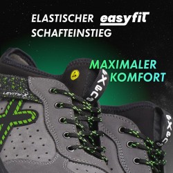 1 Paar NEPTUNE S1P Halbschuhe aus LEVITY-X in Grau/Grün, EN ISO 20345 S1P SRC ESD zertifiziert