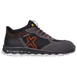 1 Paar Levity-X Halbschuhe EN ISO 20345 S1P SRC ESD aus schwarzem und orangefarbenem Material
