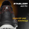 1 Paar Levity-X Halbschuhe EN ISO 20345 S1P SRC ESD aus schwarzem und orangefarbenem Material