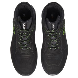 1 Paar Levity-X Schnürstiefel S3 ESD Schwarz/Grün EN ISO 20345 SRC, rutschfest und sicherheitszertifiziert