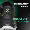 1 Paar Levity-X Schnürstiefel S3 ESD Schwarz/Grün EN ISO 20345 SRC, rutschfest und sicherheitszertifiziert