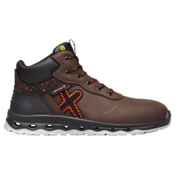 1 Paar Levity-X Schnürstiefel EN ISO 20345 S3 SRC ESD aus braunem und orangefarbenem Material