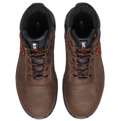 1 Paar Levity-X Schnürstiefel EN ISO 20345 S3 SRC ESD aus braunem und orangefarbenem Material