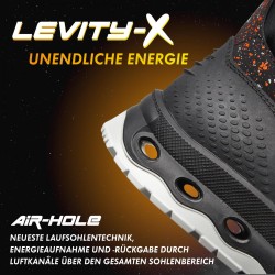 1 Paar Levity-X Schnürstiefel EN ISO 20345 S3 SRC ESD aus braunem und orangefarbenem Material