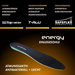 1 Paar Levity-X Schnürstiefel EN ISO 20345 S3 SRC ESD aus braunem und orangefarbenem Material