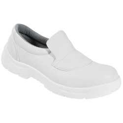 1 Paar VASTO Slipper Sicherheitsschuhe EN ISO 20345 S2 in Weiss mit rutschfester Sohle für optimalen Halt